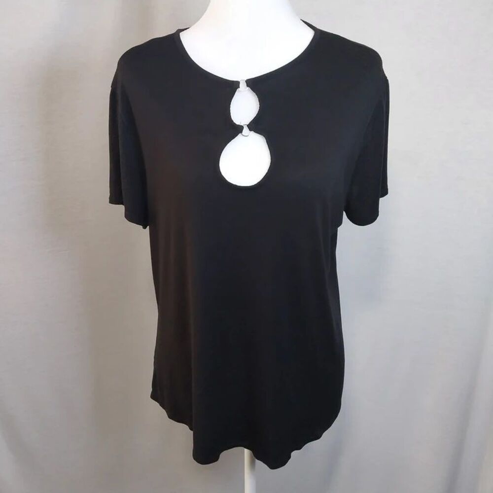 No Boundaries Black Double O-Ring Cutout Tee XXL